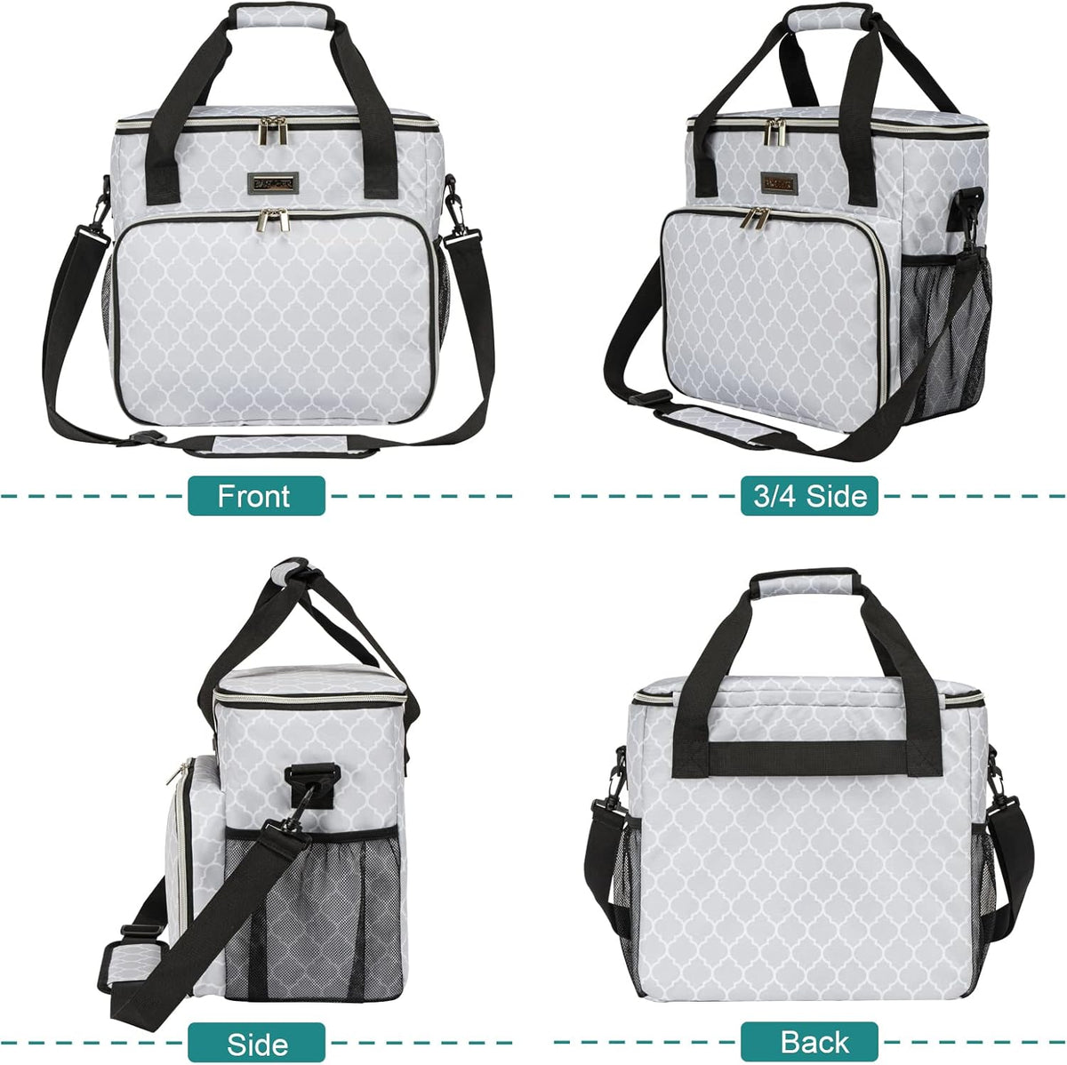 BAGLHER Dog Travel Bag, Pet Travel Bag (ALL Pet Travel Supplies), With 2 Pet Food Containers and 2 Collapsible Silicone Bowls; Essential Kits for Pet Travel DLwhite