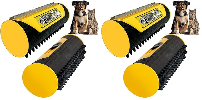 King Kanine | King Komb | Multi-Use Deshedding Grooming Tool | Top & Undercoat | Self Clean | Retractable Blades | 3 Metal Deshedding Edges | Rubber Bristles for Grooming | Large (Pack of 2)