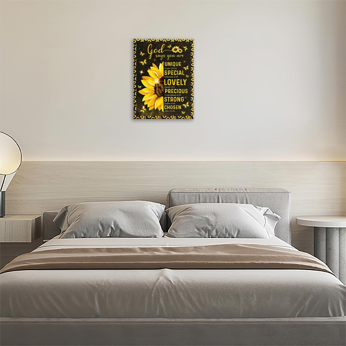 Christian Sunflower Bathroom Pictures Wall Art, Bible Verse Bathroom Wall Decor for Bedroom Office Wall Decorations for Bathroom Living Room Painting Artwork Modern Poster Prints 20"L x 16"W
