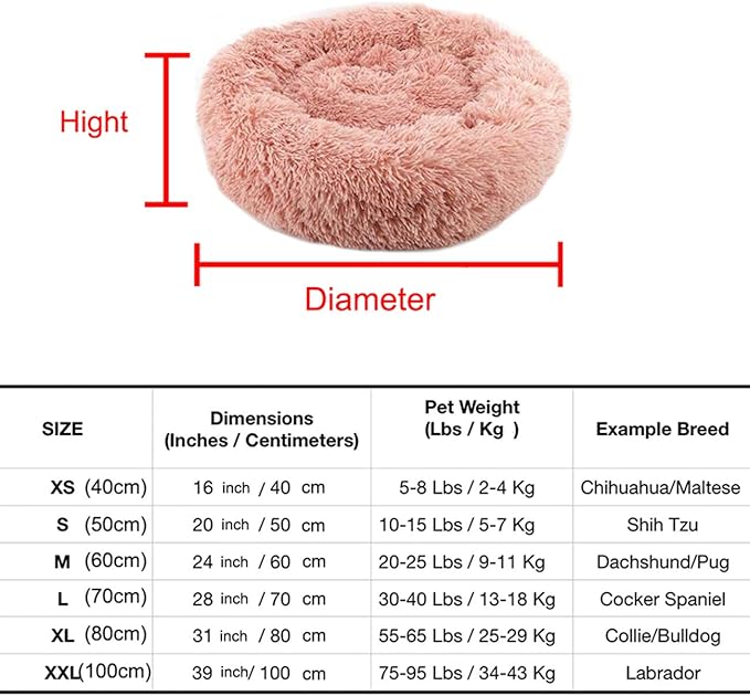 huraty Pet Dog Bed Plush Calming Bed, Fluffy Donut Round Pet Beds for Small Medium Large Dogs Cats, Anti-Slip & Anti-Anxiety, 28 Inch for Puppy and Kitties, Teal, L