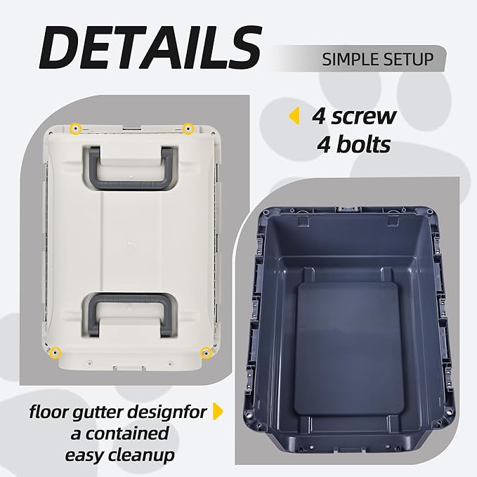 Elevon Plastic Kennels, Plastic Dog Crate, Airline Approved Pet Carrier for Dogs and Cats Longer Traveling, M