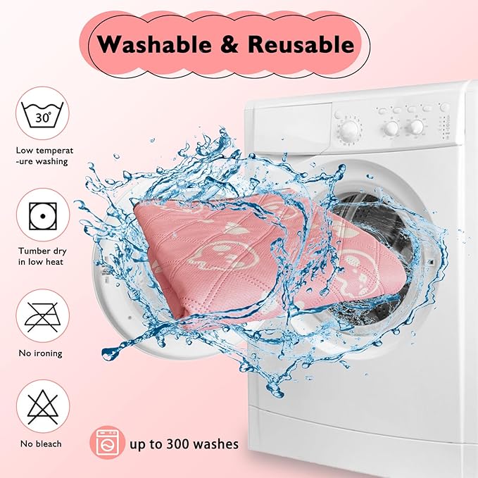 2 Pack Guinea Pig Bedding - Washable Guinea Pig Liner for Midwest Cage, Waterproof Reusable & Anti Slip Pee Pads Super Absorbent Mats for Small Animals Rabbit Hamster Rat (Pink, 48 x 24 Inch)