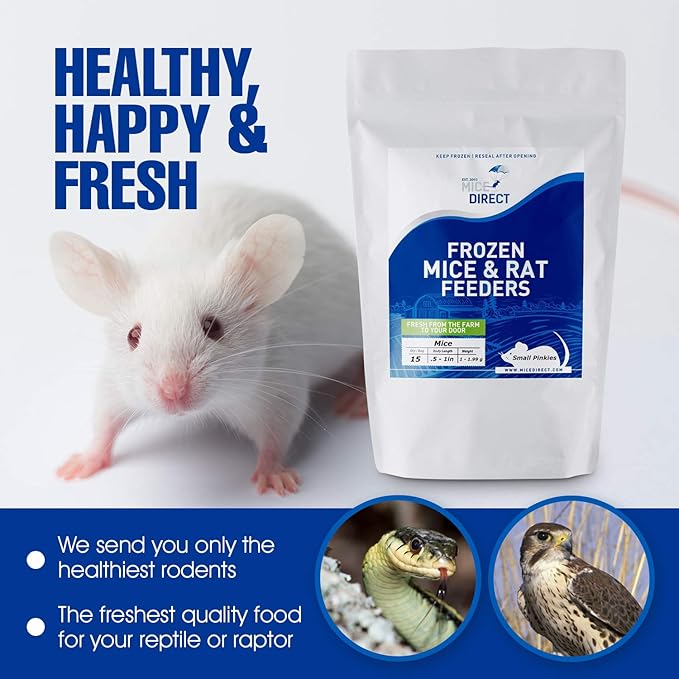 MiceDirect EST. 2003 40 Frozen Mice Combo Pack of 20 Small Fuzzies and Fuzzies Feeders Snake Food for Corn Snakes Ball Pythons Lizards (.5-1.5 in)(140 Grams Min)