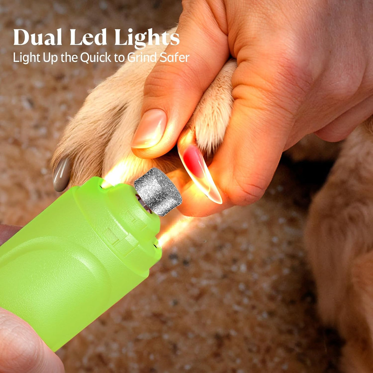 YABIFE Dog Nail Grinder, Dog Nail Trimmers and Clippers Kit, Super Quiet, Rechargeable, for Small Large Dogs Cats Toenail Claw Grooming,3 Speeds