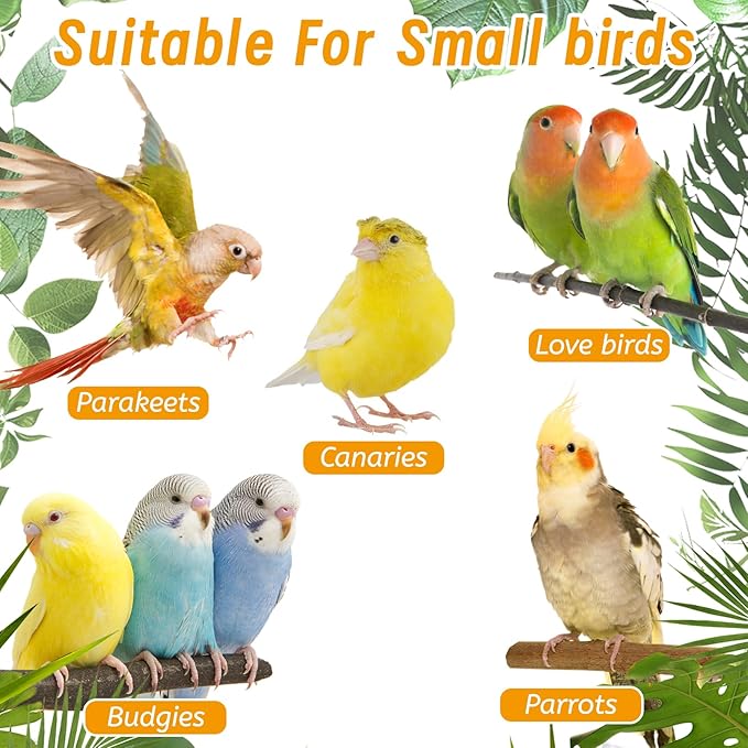 Hamiledyi Nature Wooden Bird Ladder Pet Parrots Climb Bridge Exercise Stands for Parakeet Climbing Chewing Bridge Bird Cage Accessories for Cockatiel Parakeet Lovebirds Budgie