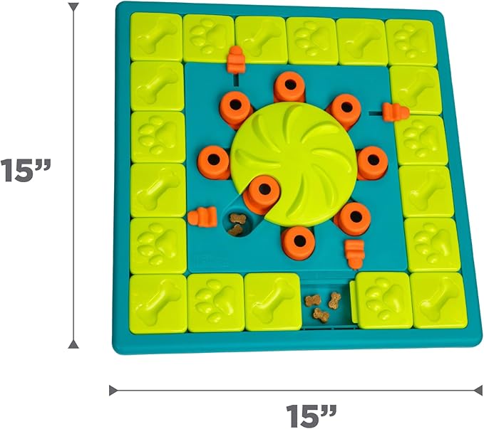 Outward Hound by Nina Ottosson Multipuzzle Level 4 Expert Dog Treat Puzzle for Enrichment, Blue
