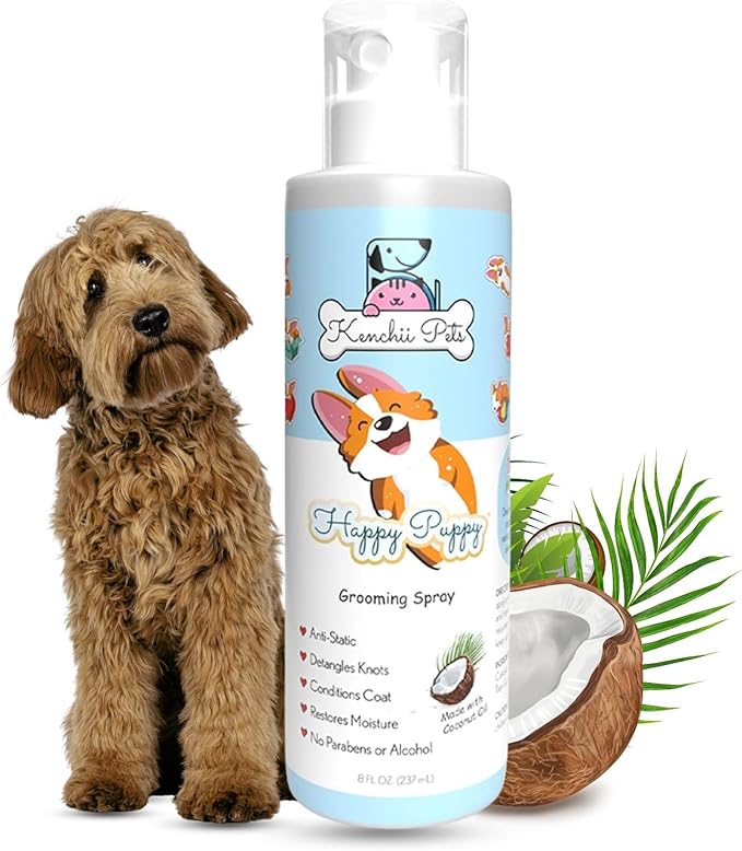 Professional Pet Grooming Spray for Puppies and Dogs | All-Natural Scented Moisturizing Dog Detangler Spray | Puppy Conditioner Coat Shine Spray | Dog Grooming Supplies