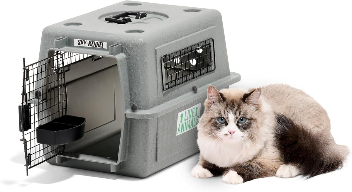 Petmate Sky Kennel - For Air and Travel, Airline Compliant Dog Crate for Pets up to 15 lbs, Heavy Duty Dog Kennel, Made in the USA- 21 Inches