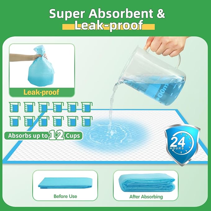 Dog Pads Extra Large 30"x36", 30-Count XXL Puppy Pads, Super Absorbent Pee Pads for Dogs, Disposable Bed Pads for Doggies, Puppies, Thicker X-Large Incontinence Pads for Dogs, Cats, Rabbits
