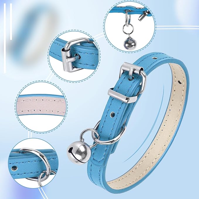XS Dog Collar for Teacup Adjustable Teacup Dog Collar for Small Medium Large Dogs 3/8 inch Width (Dark Blue, XS)