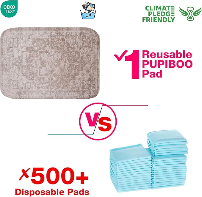 PUPIBOO Washable Pee Pads for Dogs and Cats - Super Absorbent Reusable Puppy Training Pads - 100% Waterproof, Leak-Proof & Non-Slip Whelping Pads for Pet Housebreaking