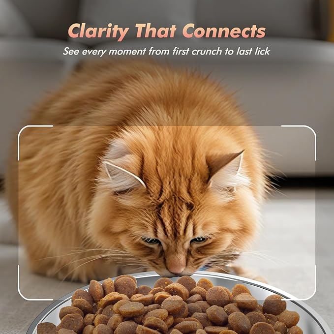Automatic Cat Feeder with Camera - 5G WiFi Timed Cat Food Dispenser, 1080P HD Video with Night Vision, 1-15 Meals, 1-99 Portions, 2-Way Audio, Keeps Dry Food Fresh, 5L Auto Pet Feeder Also for Dogs