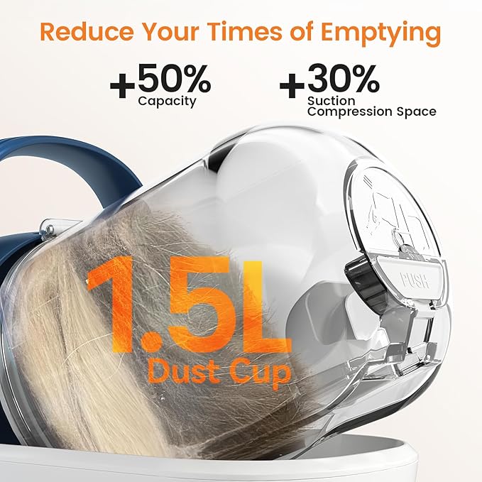oneisall Dog Grooming Vacuum, Pet Grooming Vacuum with Clipper Nail Grinder, 1.5L Dust Cup Dog deshedding Vacuum Brush with 7 Pet Grooming Tools for Shedding Pet Hair, Home Cleaning
