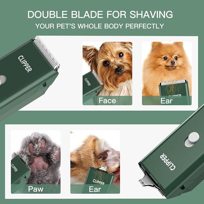 Dog Cat Home Hair Waterproof Clipper Portable Electric USB Rechargeable Pet Grooming Tools Low Noise Shaver Cordless Trimmer for Small and Large Pets