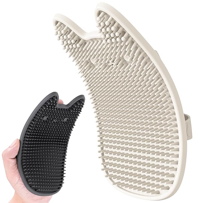 Li&Zhao Dog Bath Brush - 2 PCS Dog Grooming Brush Pet Scrubber for Bath Pet Shampoo Brush Massage Rubber Comb Pet Comb for Shower