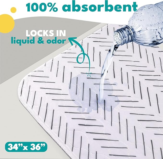 NALALAS Large Washable Pee Pads for Dogs | Reusable, Waterproof & Ultra Absorbent Puppy Pads | Dog Pee Pads, Anti-Slip, Leakproof & Quick Dry Pet Training Mat | Whelping Pad, Puppy Mat & Crate Pad