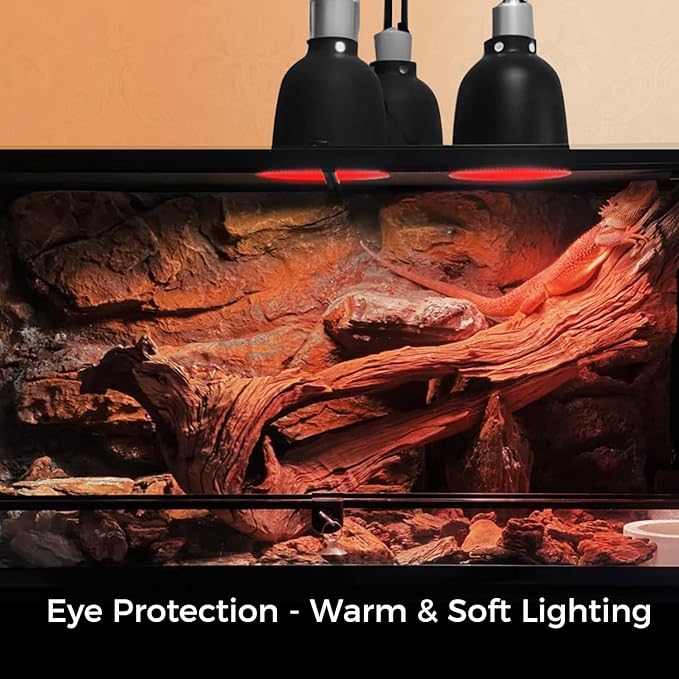 Reptile Infrared Heat Lamp Bulb 75W, 2-in-1 Day & Night Combo, Infrared Heat Lamp & UVA Sunlight Heating Lamp for Reptile Terrariums
