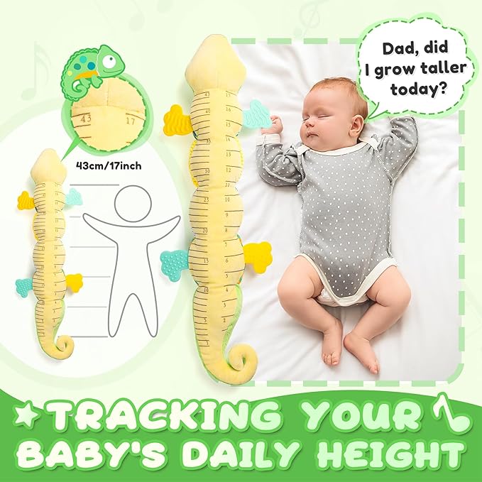 Baby Toys 0-6-12 Months, Musical Stuffed Animal Activity Soft Toys with Multi-Sensory Crinkle,Rattles and Textures,Infant Tummy Time Toys for Newborn Boys Girls,Dinosaur,Green