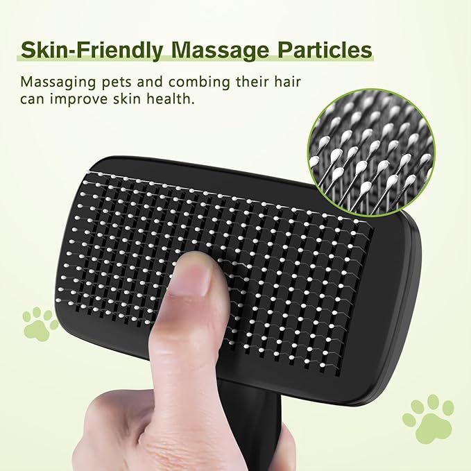 Pecute Self-Cleaning Slicker Brush for Dogs, Cats, Lightweight Dog Brush for Shedding Massaging Grooming, Cat Brush Gently Removes Loose Fur Undercoat for Small Dogs Cats Rabbits of All Hair Types