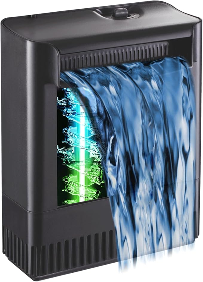 Large Powerful Turtle Tank Filter U V-ery for 55-155 Gallon Tank, Low Water Filter Turtle Water Filter for Amphibians Fresh Saltwater Cloudy Green Water Crystal Clear with Turtle Tank Deodorization