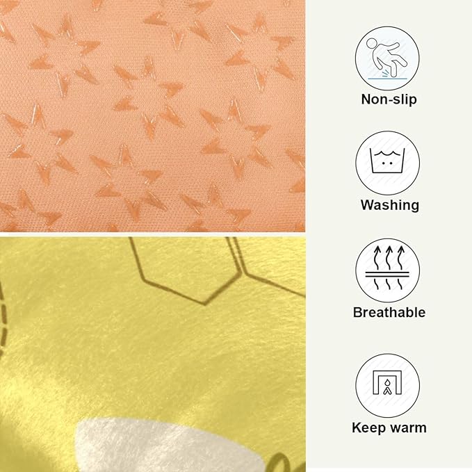 Pet Bed Yellow Bee Honey Dog Bed Mat Absorbing Non Slip Pad Pet Sleeping Mat for Small, Medium, and Large Dogs Puppy Cat 36 in x 24 in