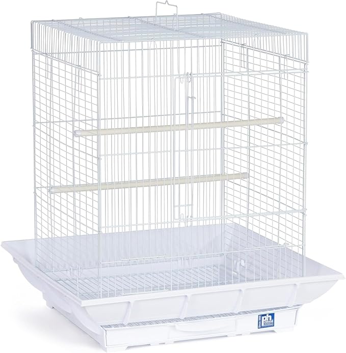 Mountain Majesty Clean Life Bird Cage with Spacious Interior, Durable Build, Easy-to-Clean Features, and Secure Design for Birds' Comfort White