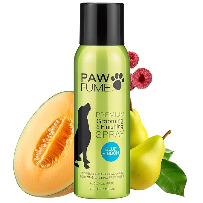 PAWFUME Dog Perfume Spray for Grooming, Blue Ribbon, 1-Pack – Keep Your Pup Fresh All Day – Probiotic, Alcohol-Free, Detangling & Moisturizing – Salon-Quality Dog Spray Deodorizer Perfume
