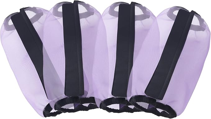 Horse Fly Boots Set of 4, Ultra Lightweight Breathable Mesh Leg Wraps, Non-Slip Fit, Reduce Stomping, Universal Size, Ideal for Summer Violet