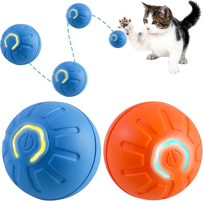 Interactive Cat Toys for Indoor Cats Automatic Moving Rolling Ball cat Toy Balls Moving cat Toys for Indoor Cats and Dog Balls (Gear Wheel)