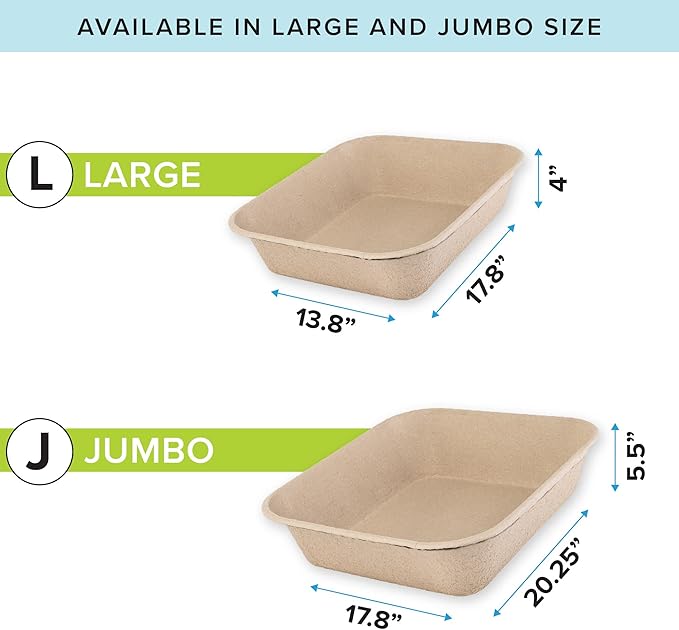 Kitty Sift (6-Pack) Disposable Cat Litter Box, Sustainable, Clean - Large, 6-Pack