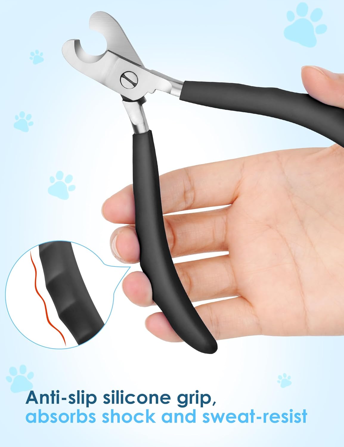 Heavy Duty Dog Nail Clippers -【Cuts Thick Nails Like Butter】【Upgraded Large Opening】 Professional Toenail Trimmer Razor Sharp Blade for Medium to Giant Breed (Black)