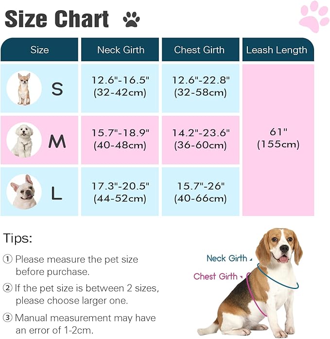 Pawaboo Small Dog Harness and Leash Set, Puppy Harness X-Frame No Pull No Choke, Dog Vest Harness Adjustable for Small Medium Sized Dogs,Soft Breathable Pet Harness for Walking Outing, S, Khaki Plaid