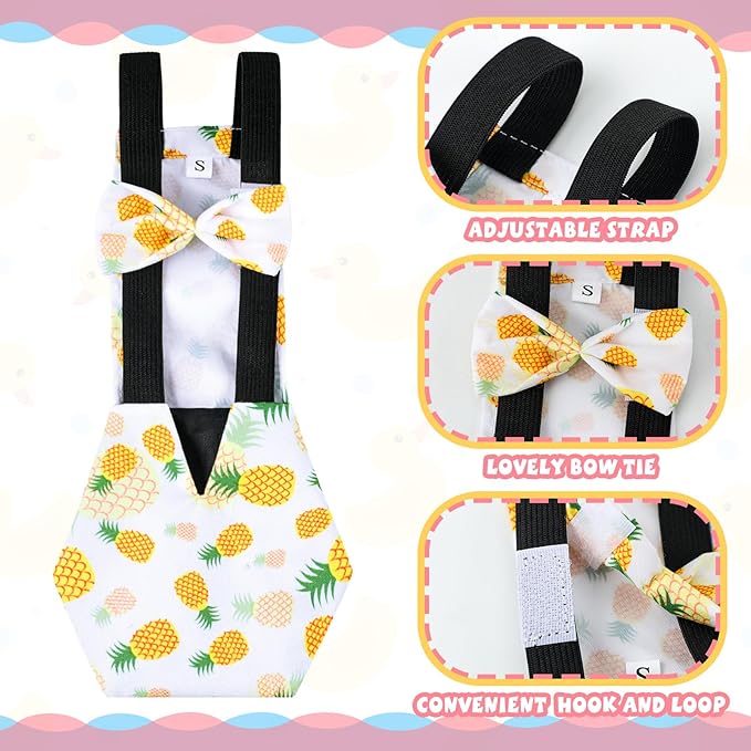 6 Pcs Chicken Diapers for Hens Rooster Ducks Reusable Washable Duck Diapers with Bow Tie for Ducklings Hens Goose Poultry Adjustable Clothes for Hen Rooster Chicken(Classic,L)