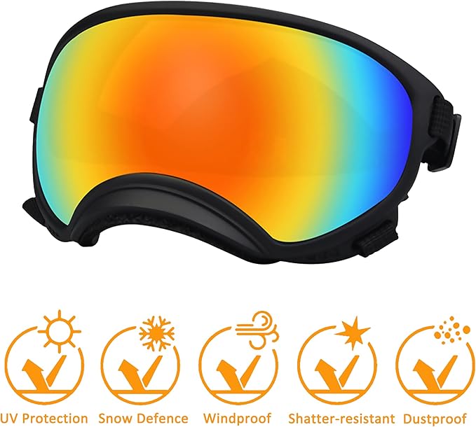 Large Dog Sunglasses with Adjustable Strap UV Protection, Winproof, Suitable for Medium-Large Dogs