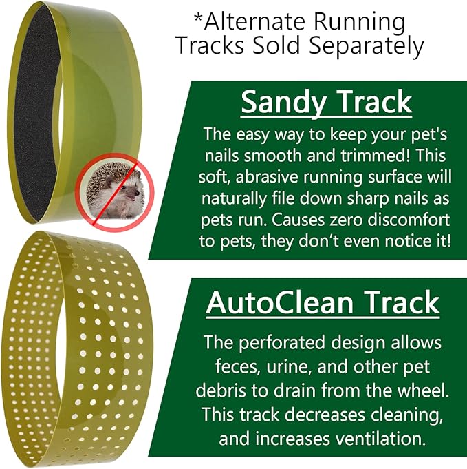 Silent Runner 12" Wide + Cage Attachment - Silent, Fast, Durable Exercise Wheel - Sugar Gliders, Degus, Rats, Hedgehogs, Prairie Dogs & Small Pets