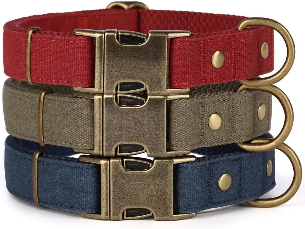 PET ARTIST Dog Collars for Medium Dogs, Soft Padded Premium Nylon Dog Collar with Quick Release Metal Buckle, Durable & Adjustable Pet Collars for Girl Gifts, Red, M (Fit 13-20")