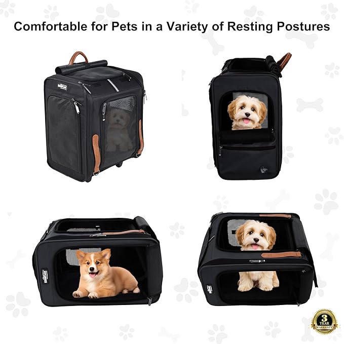 EliteField Deluxe Backpack Pet Carrier (3 Year Warranty, Airline Approved), Travel Soft-Sided Carrier Bag for Dogs, Cats & Small Pets