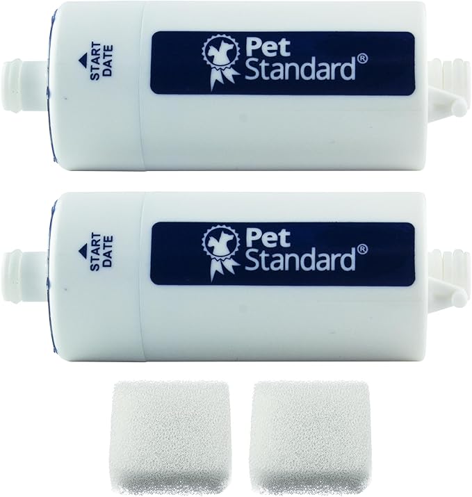 PET STANDARD Replacement Water Filter & Pre-Filter Sponges Compatible With CATCARE Cat Water Fountain, Pack of 2