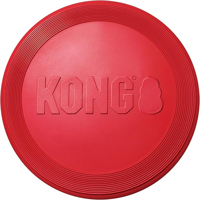 KONG Flyer - Durable Dog Toy for Outdoor Playtime - Natural Rubber Flying Disc, Dog Toy for Fetch - Safer Disc for Healthy Activity - for Medium/Large Dogs