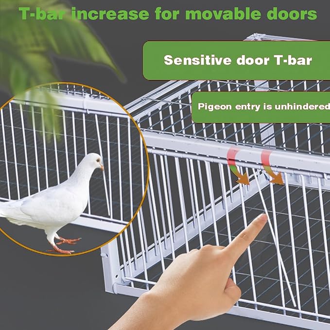 Pigeon Trap Cage with Escape-Proof Design Chicken Trap Bird Cage with One Way Entrance for Sparrows Quails Bird Chick and Duckling (23.6”L x 15.75” W x 10.24 ”H)