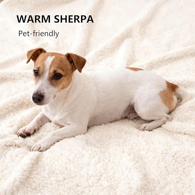 Waterproof Dog Blanket for Large Dog, Leak Proof Pet Sherpa Couch Throw Blankets for Cat, Reversible Sofa Bed Protector Machine Washable-40 x50,Orange