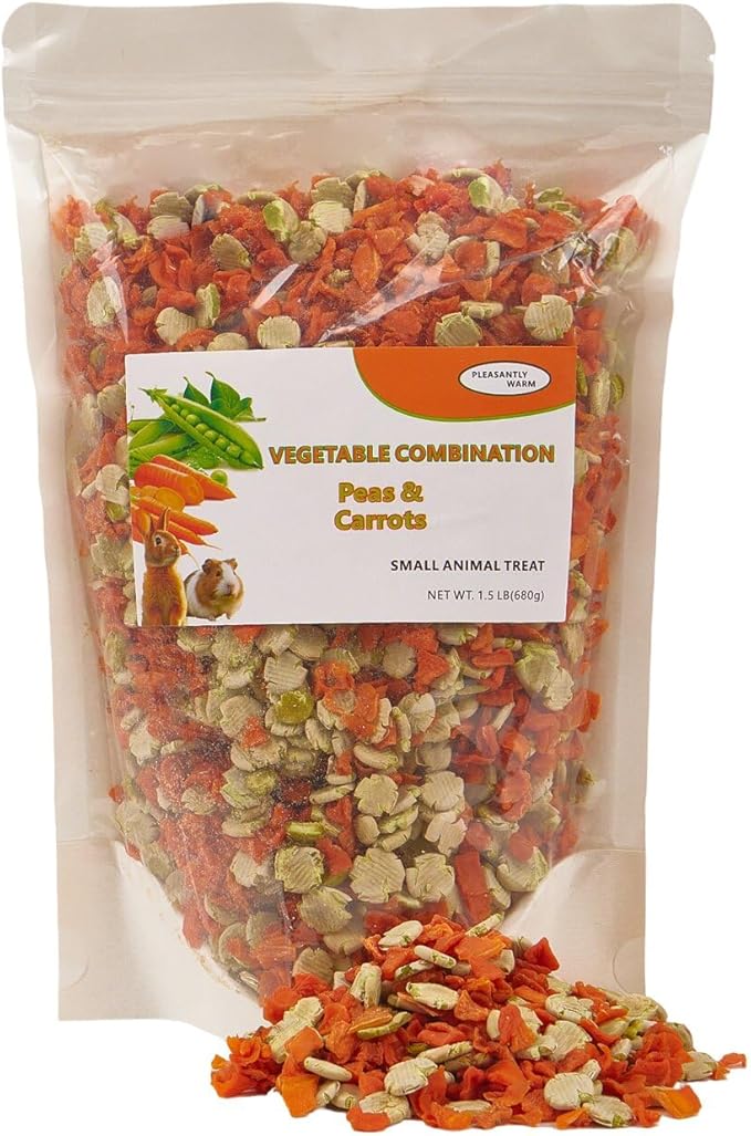 Rabbit Food - Carrot and Pea Flakes, Suitable Snacks for Rabbits, Chinchillas, Guinea Pigs, Hamsters and Other Small Herbivores (1.5 lb (Pack of 1))