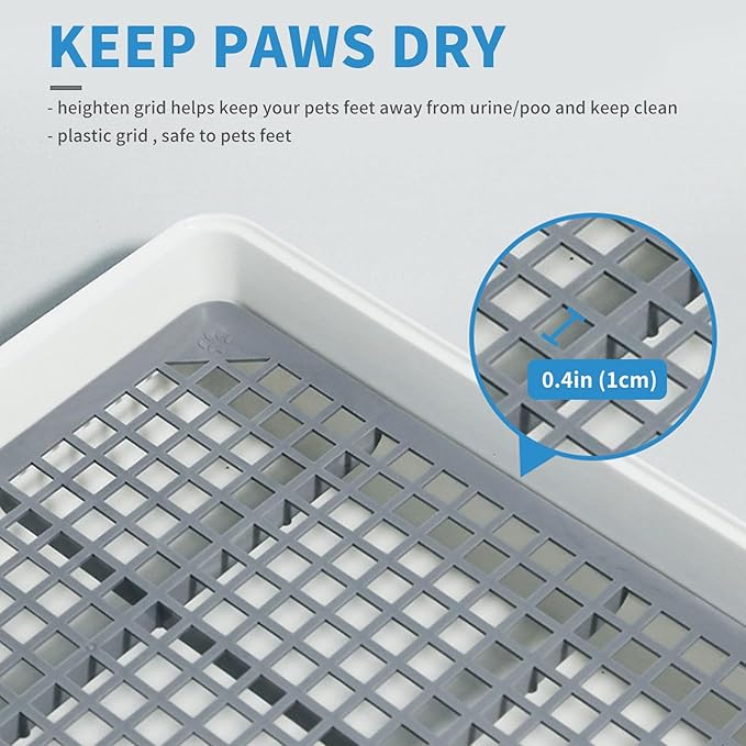 Oncpcare 22x18 Super Large Rabbit Litter Box with Grate for Cage, Extra Large Bunny Restroom Tray Pan Toilet, Fits 2 Rabbits