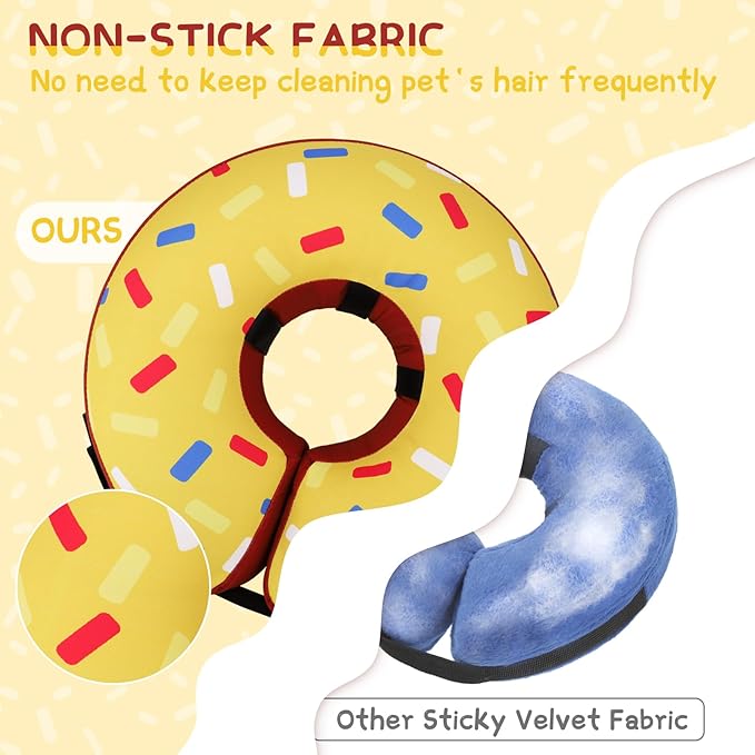 Supet Inflatable Dog Cone Collar for Large Medium Small Dogs, Soft Cone Collar for Dogs Cats, ECollar Doggie Neck Donut Dog Cone Alternative After Surgery