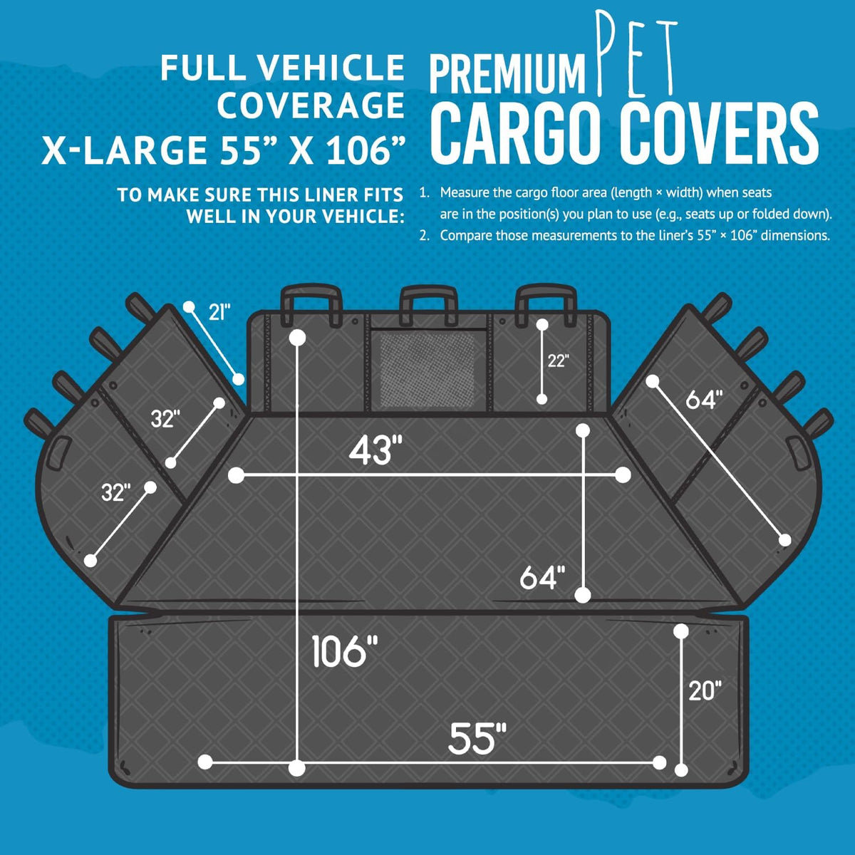 Bulldogology Cargo Liner for SUV - Heavy Duty Pet Trunk Liner Cargo Cover - Waterproof Cargo Cover for Dogs Hair, Muddy Paws - Protector Cargo Mats for Back of SUV (X-Large, Black)