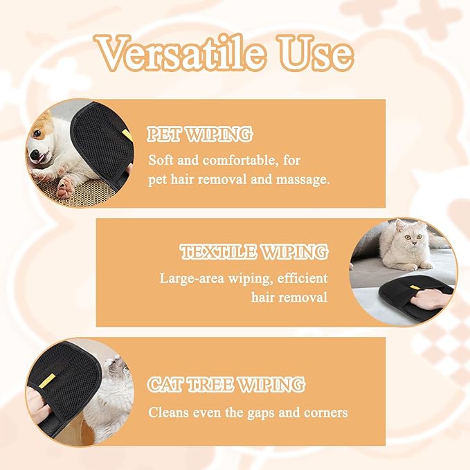 27.6x27.6 Cat Wrap for Cutting Nails, Cat Grooming Wrap with Pet Hair Removal Glove, Cats Restraint for Nail Clipping Ear Cleaning Teeth Brushing
