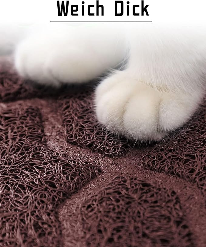 Yimobra Cat Litter Mat, 35.4"x23.6" Litter Box Mat with Litter Lock Mesh, Soft Cat Litter Mat Litter Trapping Mat, Easy to Clean, Non-Slip, Water Resistant, Litter Free Floors, Dark Coffee