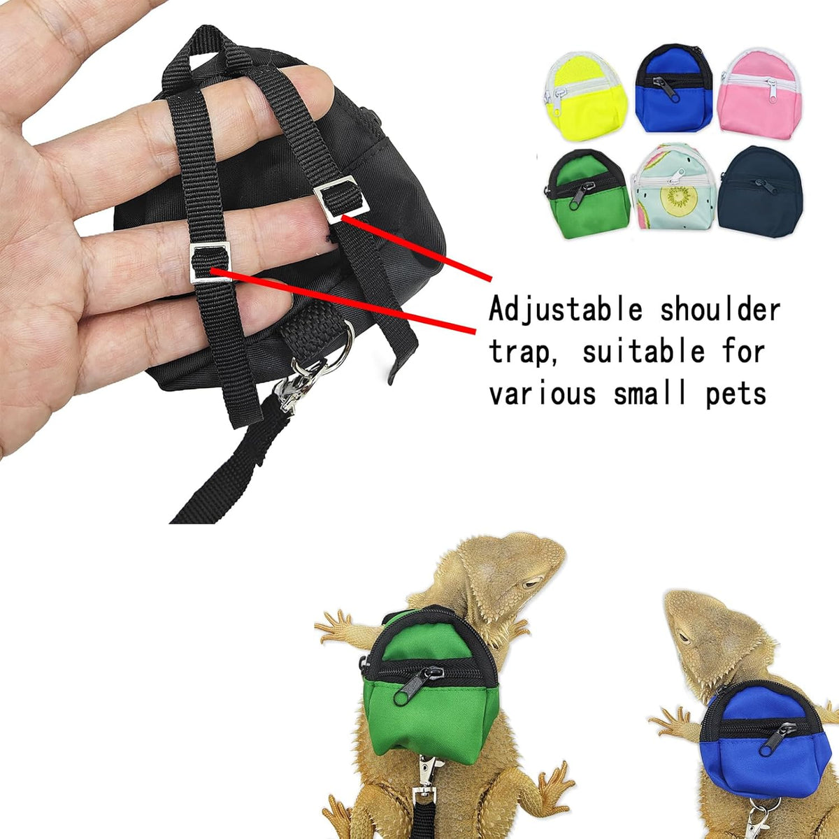 Bearded Dragon Backpack Carrier,Reptile Portable Backpack Carrier with Small Backpack Harness Leash Set,Space Capsule Clear Bubble Window Travel Backpack for Lizard Travel,Guinea Pig,Rabbit