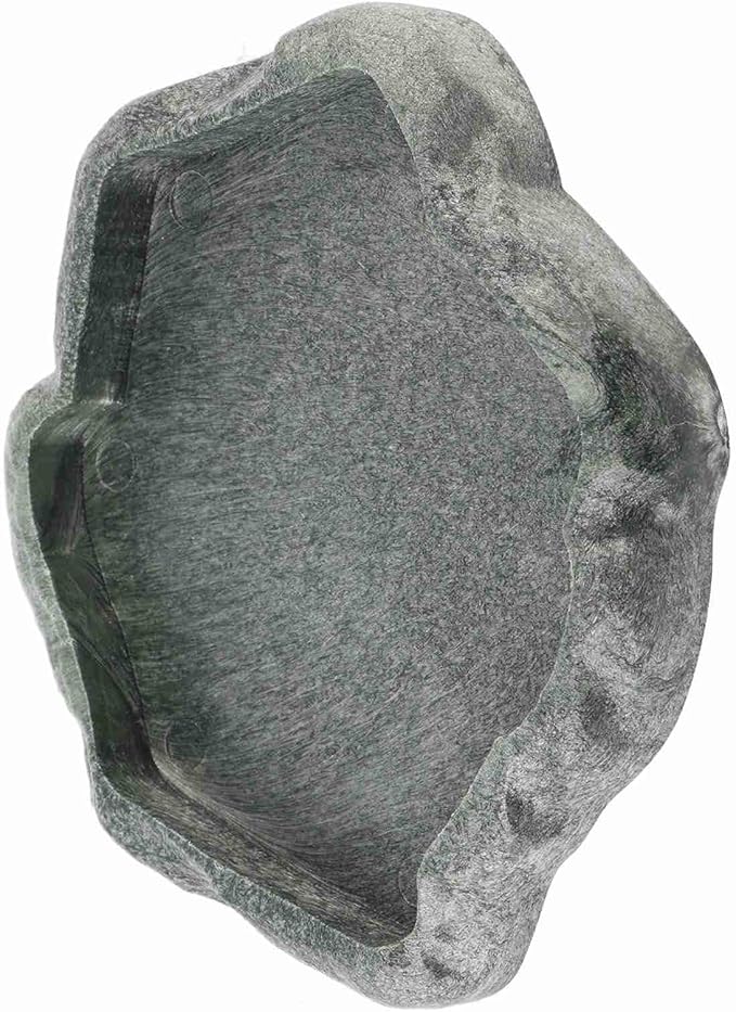 Reptile Bowl, Resin Rock Reptile Food and Water Feeder Pet Aquarium Ornament Terrarium Dish Plate for Tortoise Lizard Iguana(Dark Green S)