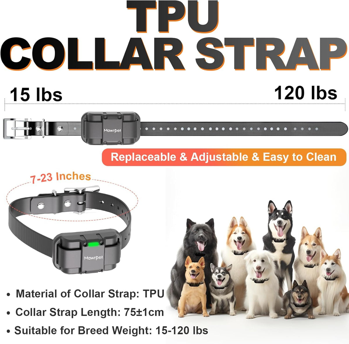Dog Training Collar with Remote-5200FT, Dog Shock Collar with IPX7 Waterproof, Shock, Vibration, Beep, E-Collar for Dogs Training, Rechargeable, Suitable for All Breeds of 15-120lbs
